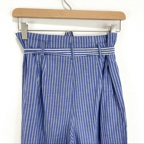 A New Day- Blue Stripe Wide Leg Crop Pant Size 4. - Picture 6 of 7